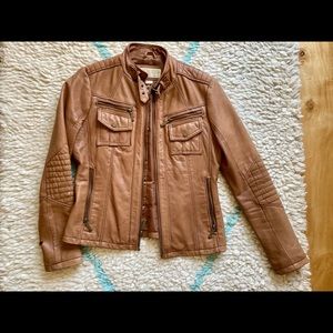 Women’s Brown Leather Motorcycle Jacket